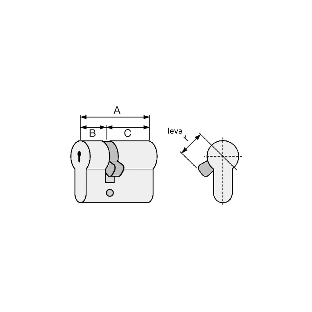 CILINDRO TESA 5030 MEDIO CILINDRO CON LLAVE SERRETA 