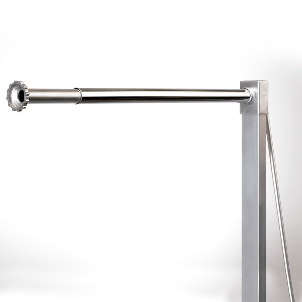 COLGADOR BARRA PERCHA BASCULANTE DE 1 BRAZO Y CON MANO 12KG CROMO MATE BARRA IZQUIERDA BARRA CROMO MATE DERECHA 