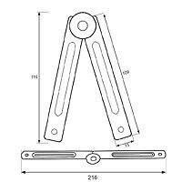 COMPAS CABALLETE BCP10 216x15x1mm ZINCADO 