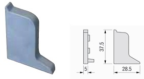 COPETE ALUMINIO ZEN ALUMINIO PLATA 4000 MM TAPA IZQUIERDA PLASTICO 4000 MM BLANCO PLASTICO TAPA IZQUIERDA 