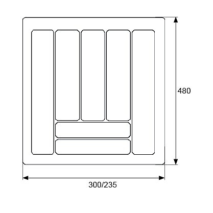 CUBERTERO CBT01 BLANCO 50 235 CUBERTERO CBT1 300/235x480mm BL 480 ABS 1 