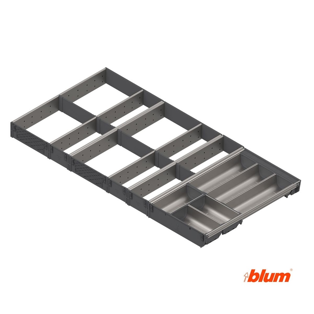 CUBERTERO EUROBOX PLUS COMBINACIONES HABITUALES Y DIVISORIOS BLUM ORGA-LINE SI ADMITE 64 MM 1084 MM ORGALINE CUBERTERO 6 GABETAS+SEPARADOR 2 HUECOS+2 SEPARADORES 4 HUECOS 1200 mm 155 MM 