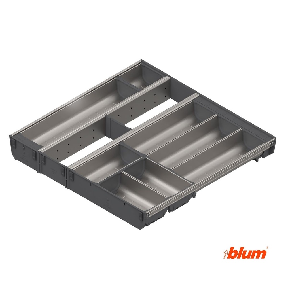 CUBERTERO EUROBOX PLUS COMBINACIONES HABITUALES Y DIVISORIOS BLUM ORGA-LINE SI ADMITE 64 MM 584 MM ZSI.45VEI6 CUBERTERO 6 GABETAS+SEPARADOR 2 HUECOS+CUBERTERO 2 GABETAS 700mm 134 MM 