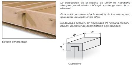 CUBERTERO MODULAR MADERA HAYA COLOMBO HAYA 50 MM b20mm regletadeunion 471mm madera haya 