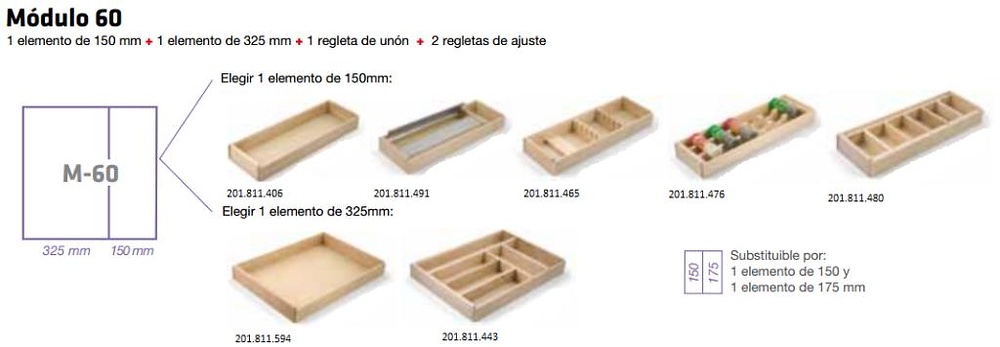 CUBERTERO MODULAR MADERA HAYA COLOMBO 