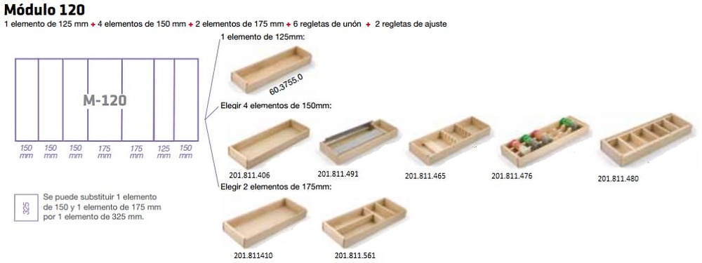 CUBERTERO MODULAR MADERA HAYA COLOMBO 