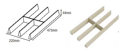 CUBERTEROS MODULARES PLATINUM ONE DDL ITALIA ALUMINIO NATURAL CUBERTERO DIVISION MADERA 225X473X44MM 