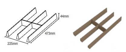 CUBERTEROS MODULARES PLATINUM ONE DDL ITALIA NOGAL CUBERTERO DIVISION MADERA 225X473X44MM 