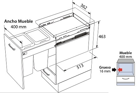 CUBO RECICLADO RESIDUOS 36 2X18 LITROS 