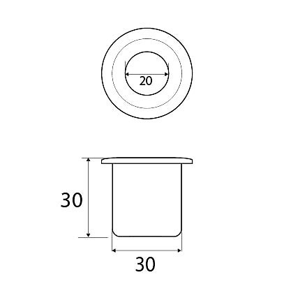 DEDAL EMBUTIR DDL01 REDONDO 30 30 20 MM 30 LATON 25 30 20 MM LATON 1 