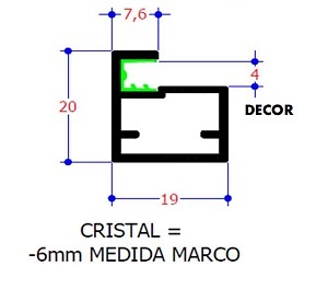 DEKOR KIT VITRINA ALUMINIO MECANIZADA 