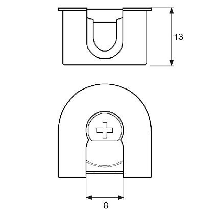 ENGANCHE EXCENTRICA EX04 13x8x16mm NIQUELADO NIQUEL 13 20 22 ZAMAK 200 