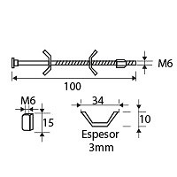 ENSAMBLE ENCIMERA ENS02 M6x100mm ZINCADO 