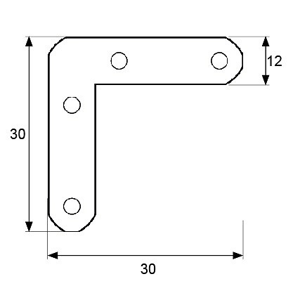 ESCUADRA PLANA PLC04 BICROMATADA BICROMATADO 18 30 REDONDO 30 ACERO 100 