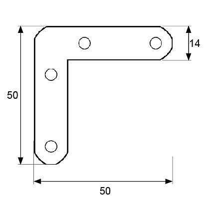 ESCUADRA PLANA PLC04 BICROMATADA BICROMATADO 18 50 REDONDO 50 ACERO 100 