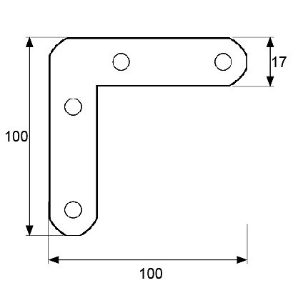 ESCUADRA PLANA PLC04 BICROMATADA BICROMATADO 2 100 REDONDO 100 ACERO 100 