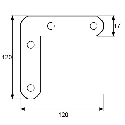 ESCUADRA PLANA PLC04 BICROMATADA BICROMATADO 2 120 REDONDO 120 ACERO 100 