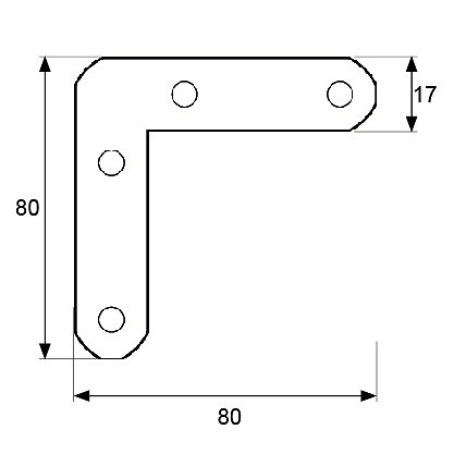 ESCUADRA PLANA PLC04 BICROMATADO BICROMATADO 2 80 REDONDO 80 ACERO 100 