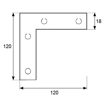 ESCUADRA PLANA PLC05 ZINCADO ZINCADO 2 120 CUADRADO 2 MM 120 ACERO 50 