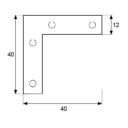 ESCUADRA PLANA PLC05 ZINCADO ZINCADO 2 40 CUADRADO 1,8 MM 40 ACERO 100 