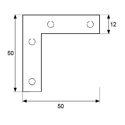 ESCUADRA PLANA PLC05 ZINCADO ZINCADO 2 50 CUADRADO 1,8 MM 50 ACERO 100 