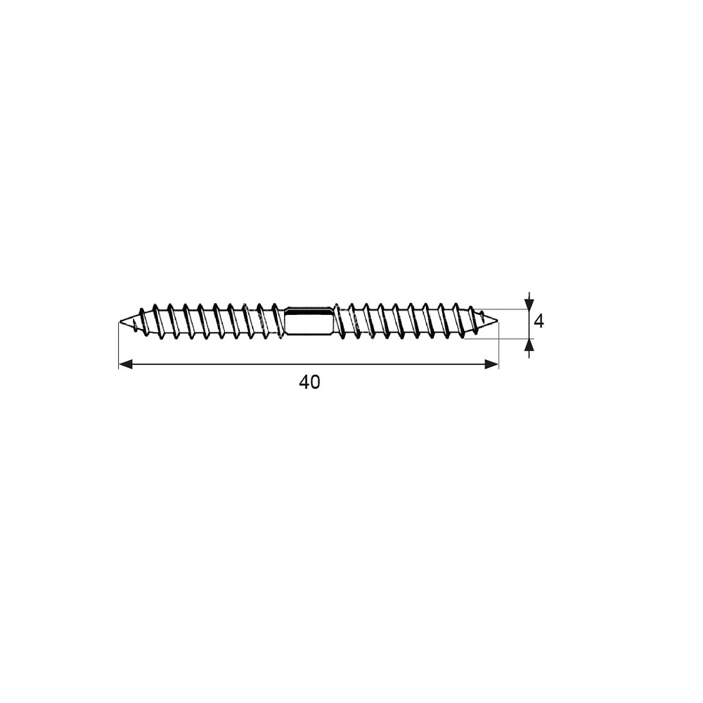 ESPARRAGO 2 ROSCAS TRN14 4x40mm ZN 