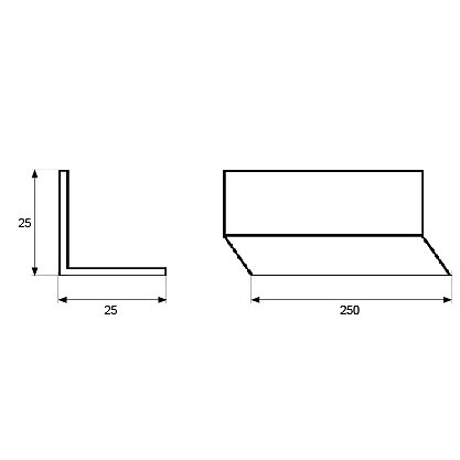 ESQUINERO ALUM AN23 BLANCO BLANCO 2,5 25 2500 ALUMINIO 5 