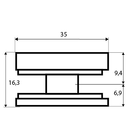 EXCENTRICA 35MM 6,3x9,4mm Y PERNO M6 44X35X9MM ZINCADO ZINCADO 16,3 35 35 ZAMAK 25 