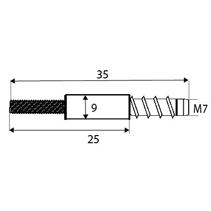 EXCENTRICA 35MM 6,3x9,4mm Y PERNO M6 44X35X9MM ZINCADO ZINCADO 9 9 35 ACERO 25 