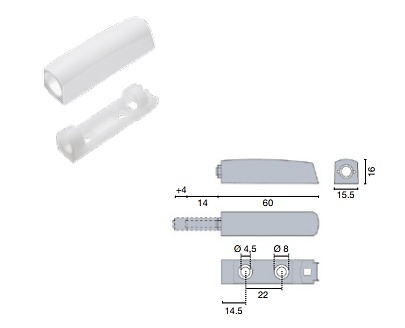 EXPULSOR PUSH OPEN SHORT CORTO EMBUTIR Y SOBREPUESTO 