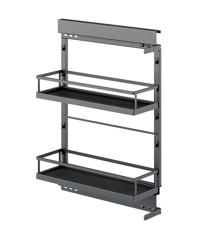 EXTRAIBLE BOTELLERO ESPECIERO FLAT WIRE TITANIUM GREY SOFT CLOSE 