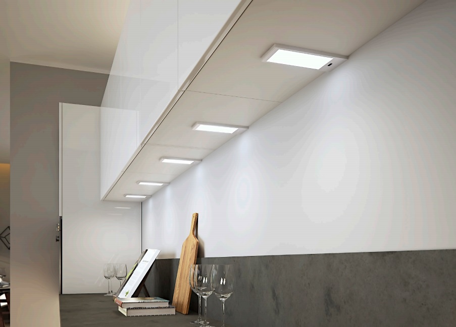 FOCO LED K-PAD LUZ HOMOGENEA INOX Y NEGRO ENCENDIDO PROX.Y REGULADOR LUMINICO A 24V 
