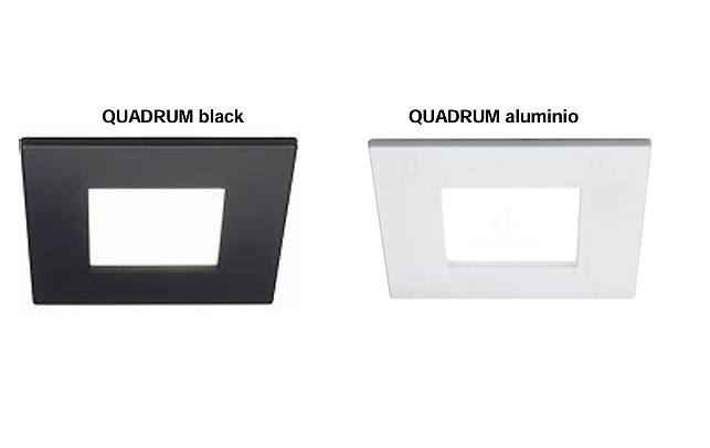 FOCO LED QUADRUM EMPOTRAR LUZ HOMOGENEA PLATA MATE Y NEGRO A 12V 