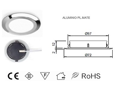 FOCO LED SMALLY EMPOTRAR LUZ HOMOGENEA PLATA MATE Y NEGRO A 12V 