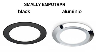 FOCO LED SMALLY EMPOTRAR LUZ HOMOGENEA PLATA MATE Y NEGRO A 12V 