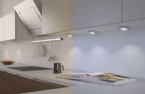 FOCO LED SMALLY OB OBLICUO SOBREPONER LUZ HOMOGENEA PLATA MATE Y NEGRO A 12V 