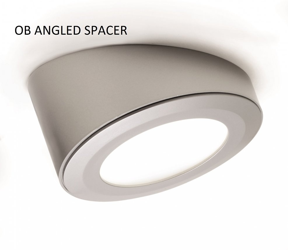FOCO LED SMALLY OB OBLICUO SOBREPONER LUZ HOMOGENEA PLATA MATE Y NEGRO A 12V 