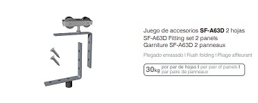 FOLD TIMBER PUERTAS DE PASO PLEGABLE 30 KG JUEGO ACCESORIOS 2 HOJAS MIN.27 MM PLEGADO ENRASADO SF-A63D 30 kg 