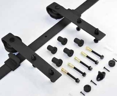 GRANERO KIT ACCESORIO PUERTA MADERA DOBLE o SIMPLE HASTA 120KG.POLEA PEQUEÑA NEGRO NEGRO KIT 1 PUERTA 1 MTS 2 MTS KIT 1 PUERTA NEGRO 