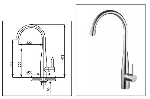 GRIFO COCINA INOX SWAN 