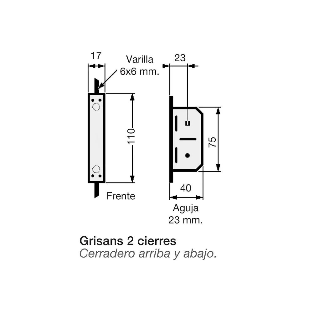 GRISANS R/300 DE VARILLAS CON 2 CIERRES 