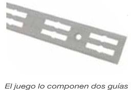 GUIA CREMALLERA DOBLE Y CARTELA GRIS ACERO 100 CMS 1 JUEGO GRIS ACERO 150 CMS 1 JUEGO GRIS ACERO 350 CMS 1 JUEGO 