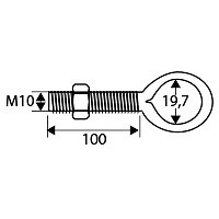 HEMBRILLA CON TUERCA SOLDADA HM01 INOX Y ZINCADA INOX 10 38 147 ACERO INOXIDABLE 10 