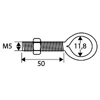 HEMBRILLA CON TUERCA SOLDADA HM01 INOX Y ZINCADA INOX 5 195 76 ACERO INOXIDABLE 25 