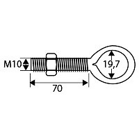 HEMBRILLA CON TUERCA SOLDADA HM01 INOX Y ZINCADA ZINCADO 10 355 115 ACERO 20 