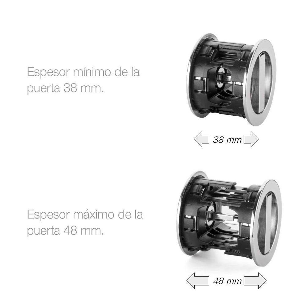 HOOKY ZERO CUADRADO - KIT DE CERRADURA + MULETILLA + DEDAL PARA PUERTAS CORREDERAS 