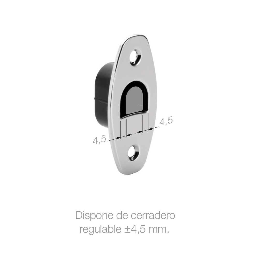 HOOKY ZERO CUADRADO KIT CERRADURA-MULETILLA-DEDAL PARA PUERTA CORREDERA 