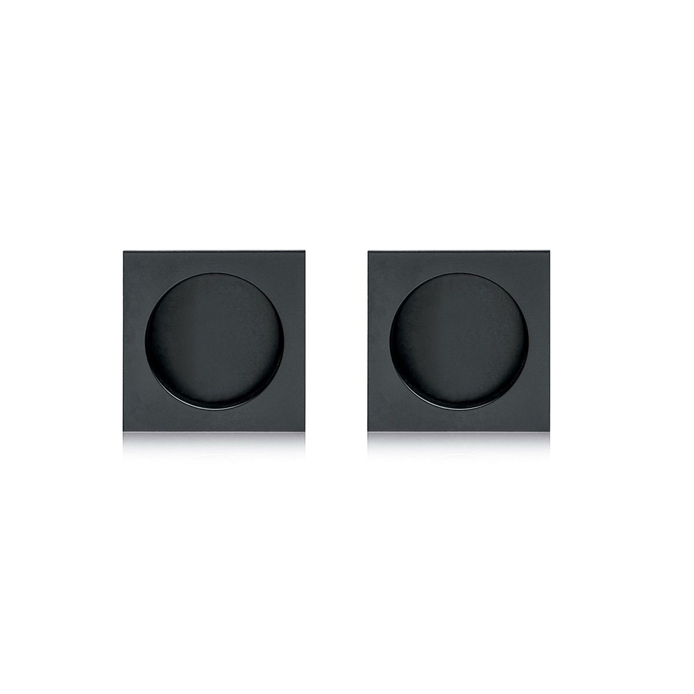 HOOKY ZERO CUADRADO KIT DE CAZOLETAS-DEDAL PARA PUERTA CORREDERA NEGRO MATE LATON 