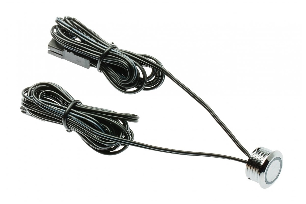 INTERRUPTOR TÁCTIL REGULABLE 12V CC, MÁX.20W, CABLE DE 1500 MM, CROMADO 