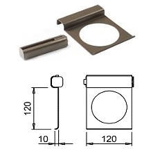 IO-D SISTEMA APLIQUE-ESPEJO BAÑO 230V BRONZE 120MM 120MM PORTAVASO-SECADOR 